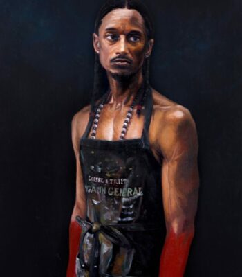 Selfportrait as a black man - Oil on canvas, 70 × 90 cm, 2013